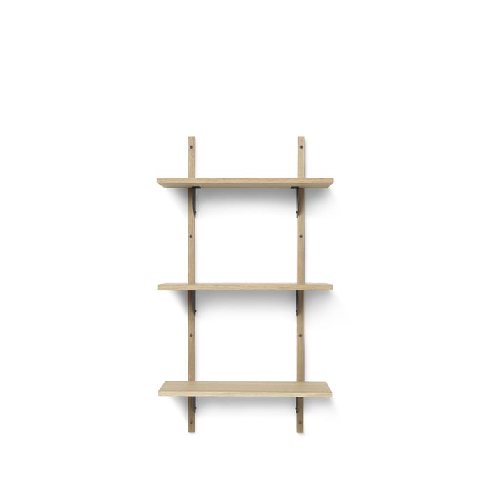 Sector ράφι triple narrow, natural oak, s/l, μαύρος μπρούτζος Ferm Living