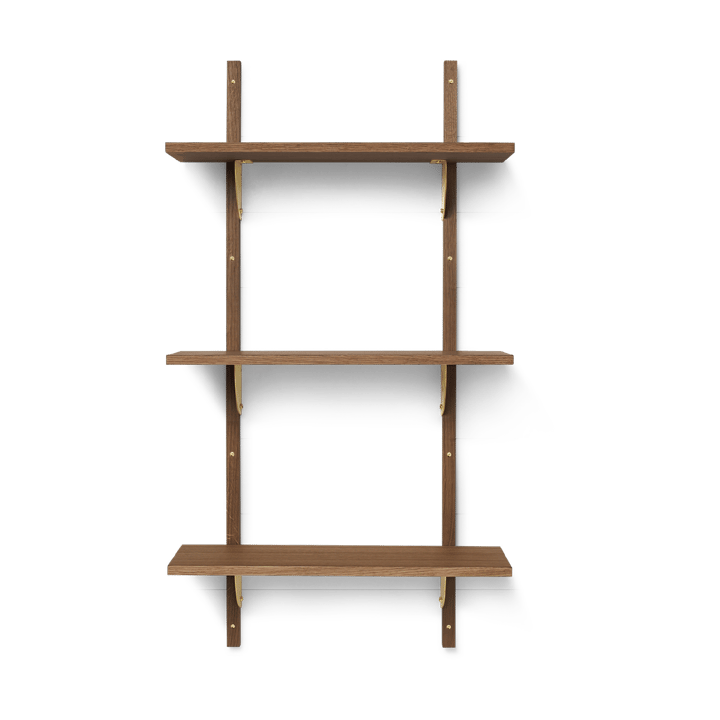Sector ράφι triple narrow - Smoked Oak, brass - Ferm Living
