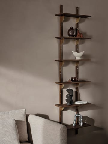 Sector ράφι triple narrow - Smoked Oak, brass - Ferm Living