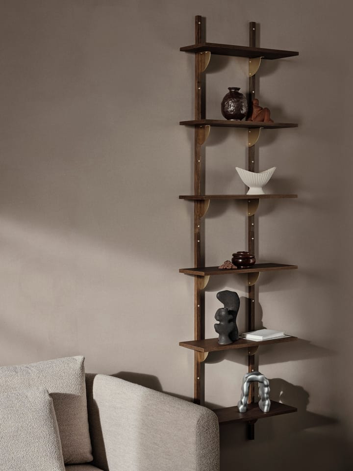 Sector ράφι triple narrow, Smoked Oak, brass Ferm Living