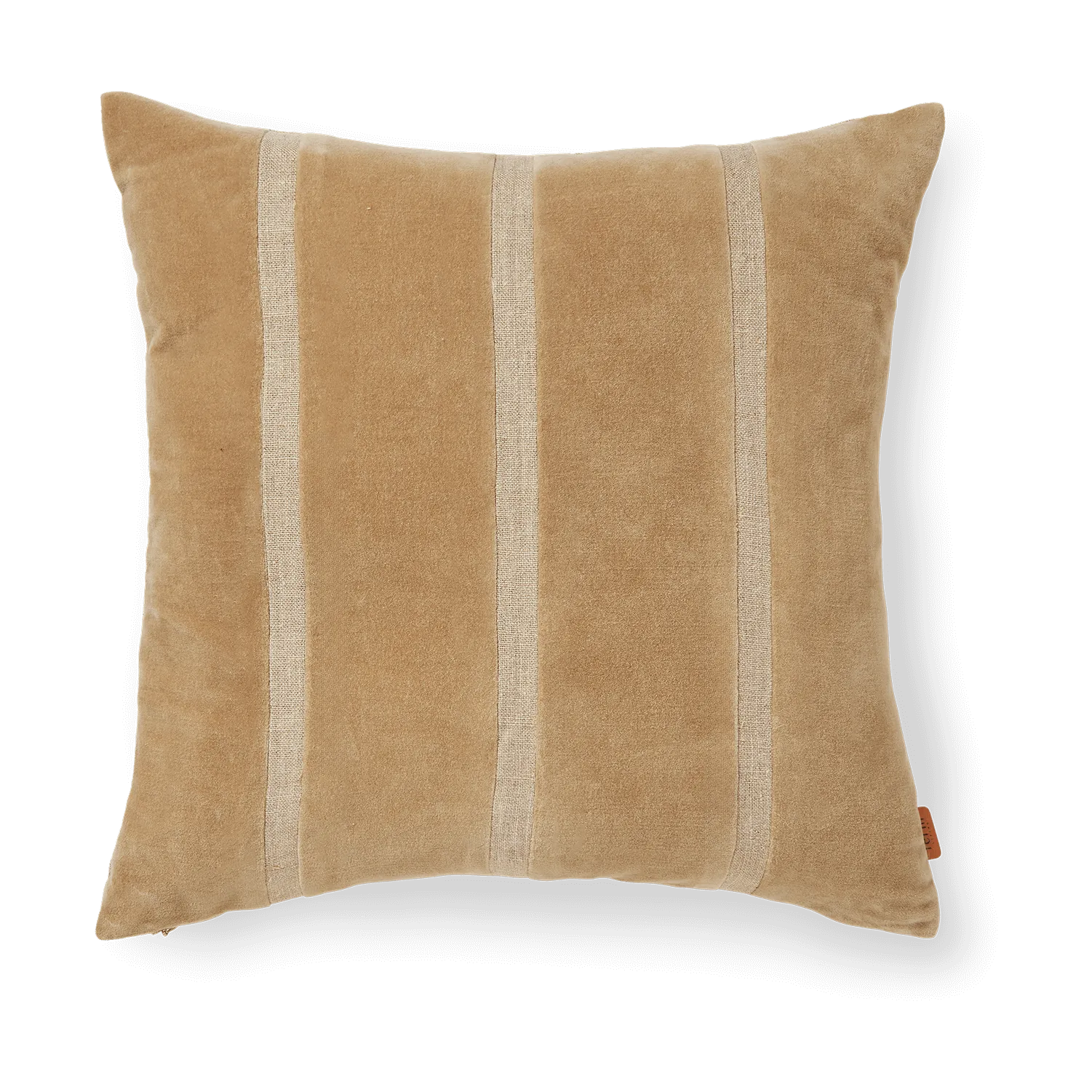 Senti Stripe μαξιλαροθήκη 50x50 cm, Dark sand-linen Ferm Living