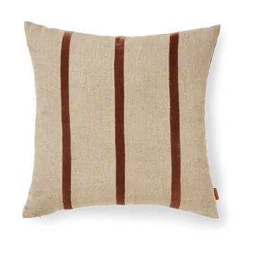 Senti Stripe μαξιλαροθήκη 50x50 cm - Linen-carob brown - Ferm Living