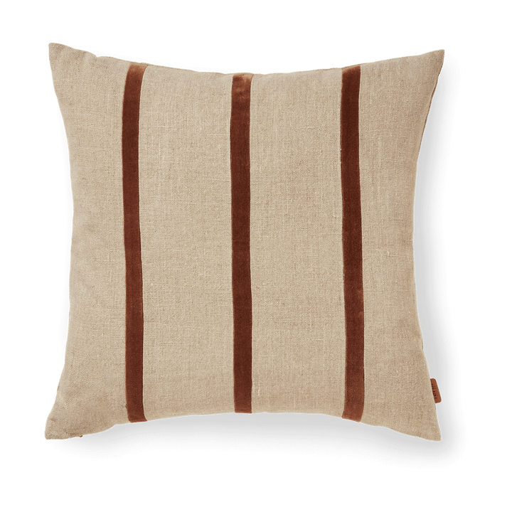 Senti Stripe μαξιλαροθήκη 50x50 cm - Linen-carob brown - Ferm Living