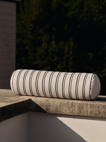 Twill bolster cylinderkudde - Off-white-black - Ferm Living