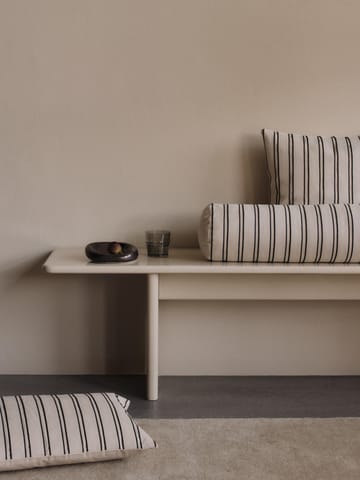 Twill bolster cylinderkudde - Off-white-black - Ferm Living