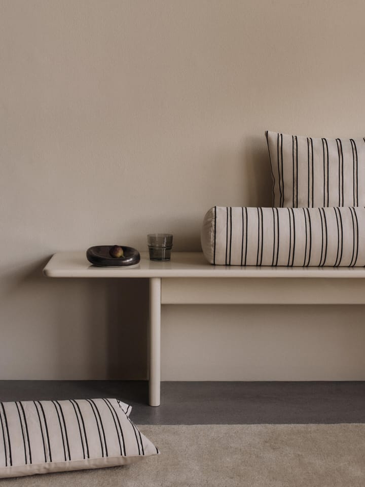 Twill bolster cylinderkudde, Off-white-black Ferm Living