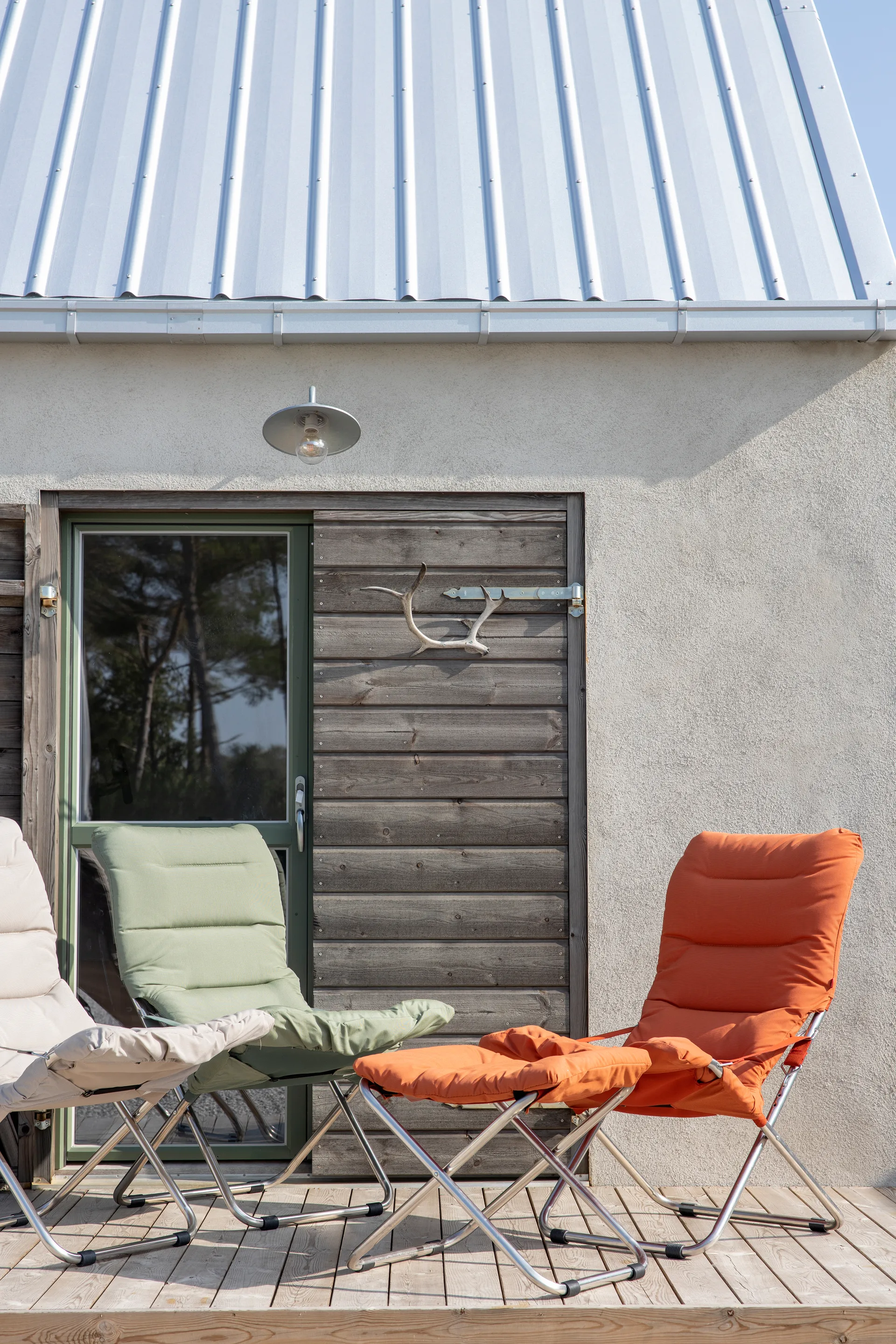 Fiesta Soft ξαπλώστρα, Tyg sage green-aluminiumstativ Fiam