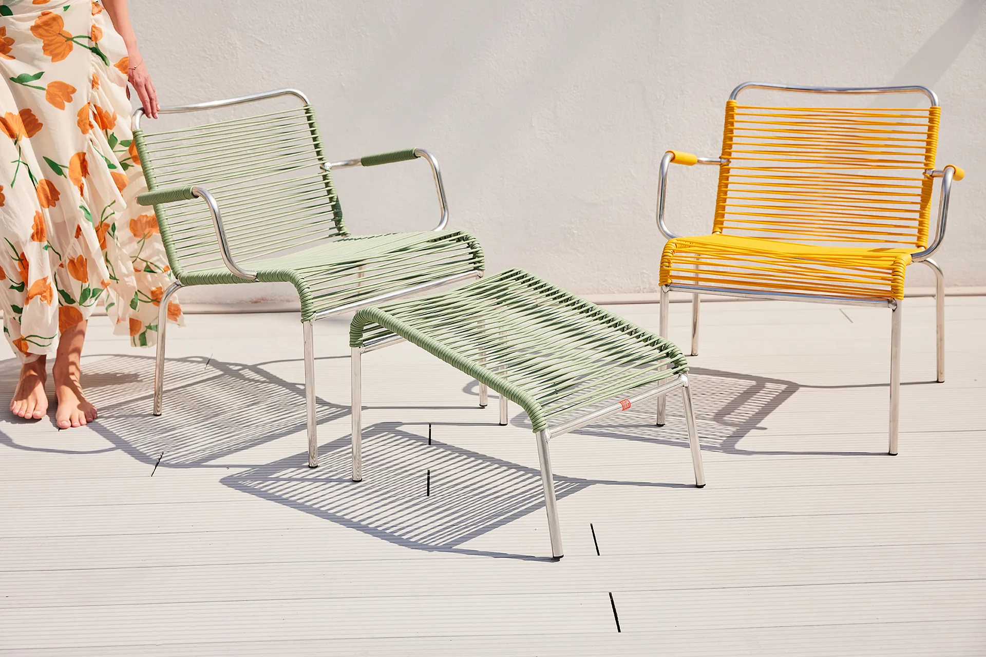 Mya Lounge υποπόδιο, Sage green Fiam