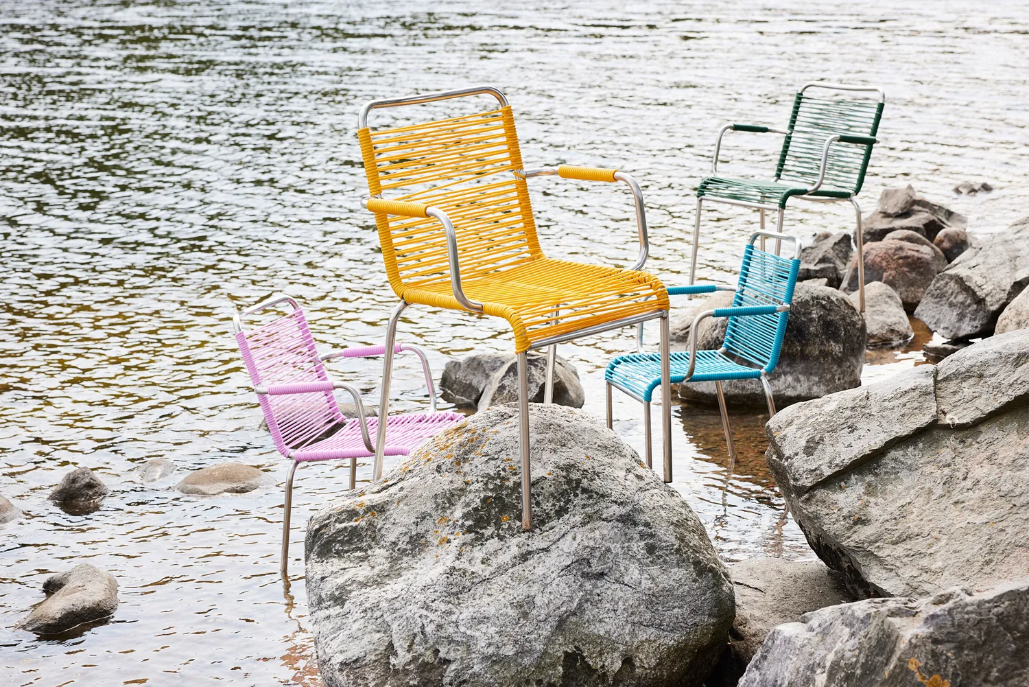 Καρέκλα Mya Spaghetti με μπράτσα, Turquoise Fiam