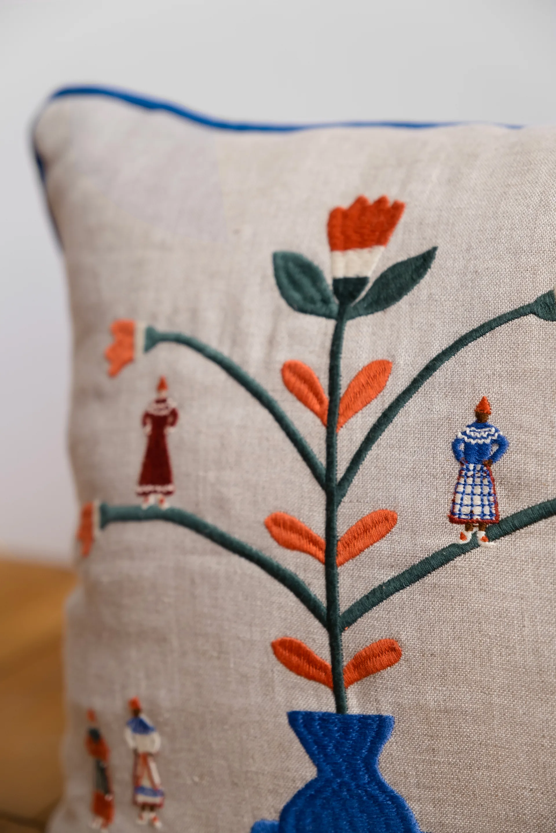 Εποχιακή μαξιλαροθήκη, 38 x 38 εκ., Φυσικό-μπλε Fine Little Day