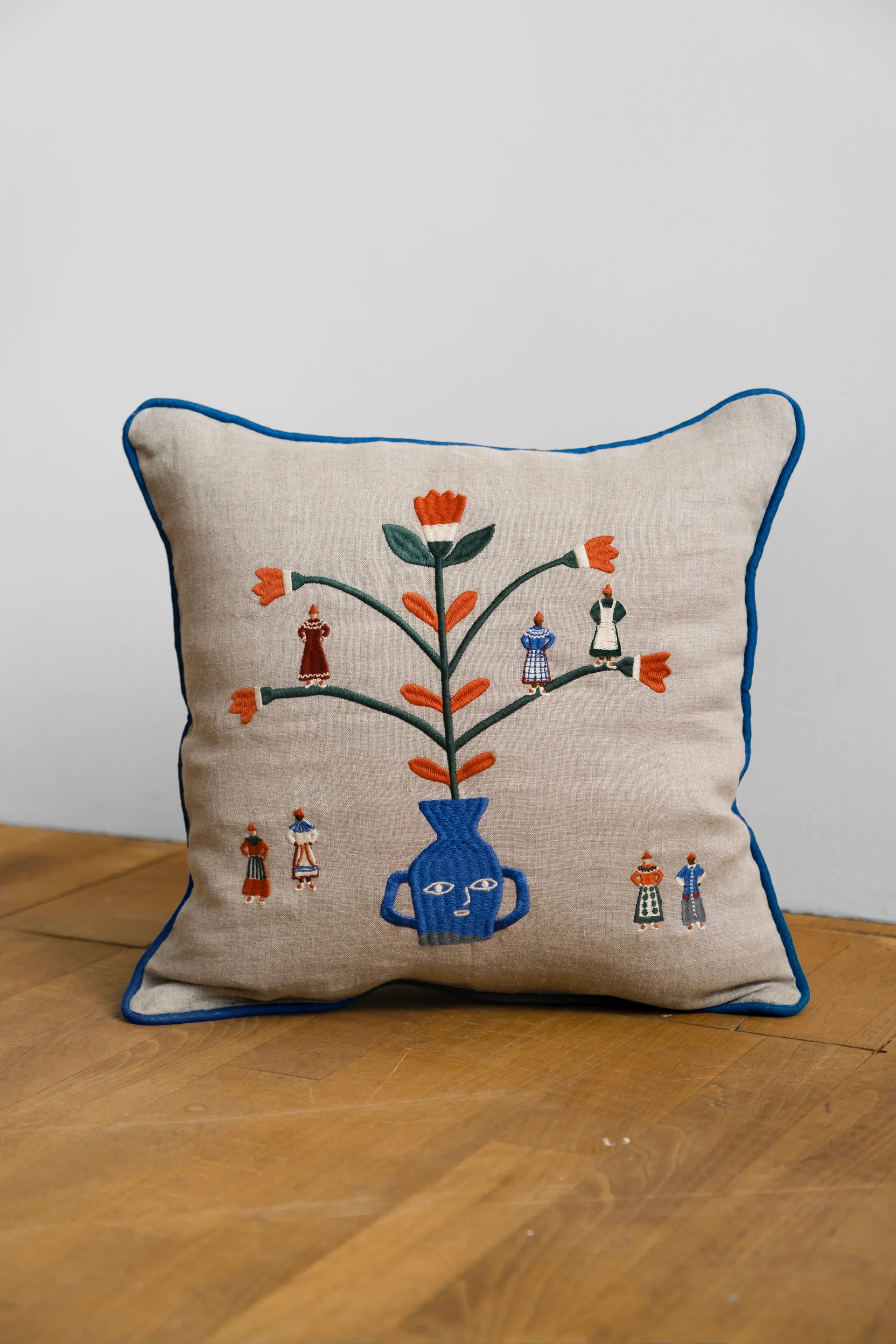 Εποχιακή μαξιλαροθήκη, 38 x 38 εκ., Φυσικό-μπλε Fine Little Day