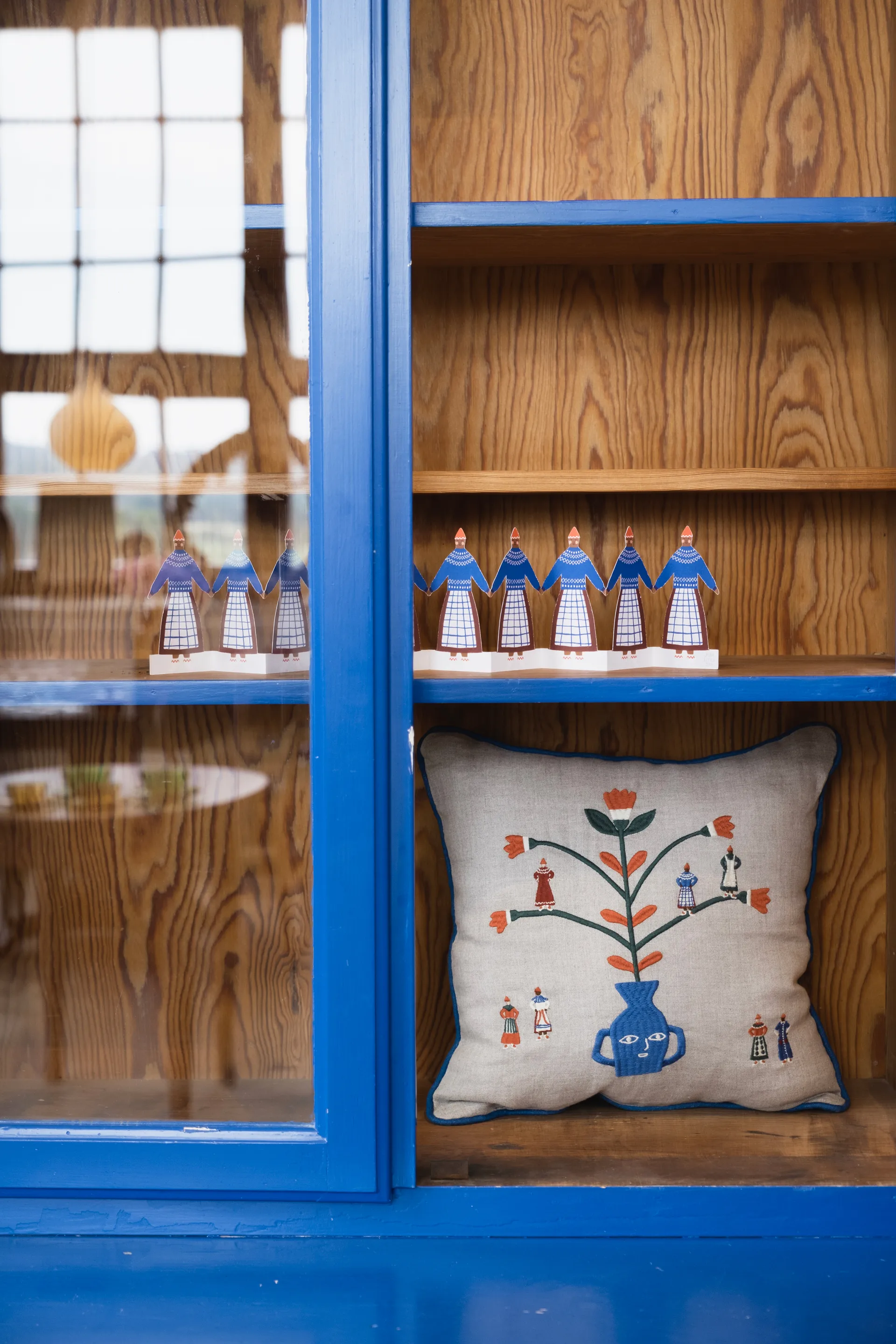 Εποχιακή μαξιλαροθήκη, 38 x 38 εκ., Φυσικό-μπλε Fine Little Day