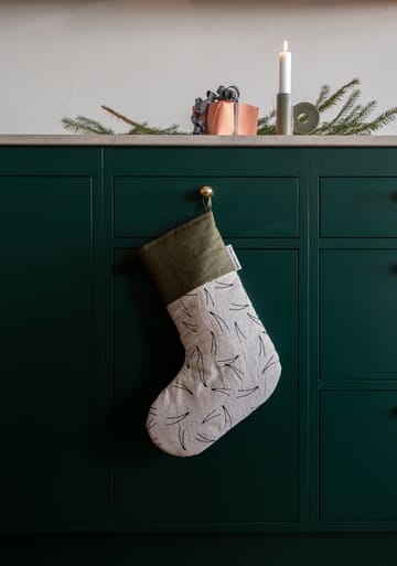 Χριστουγεννιάτικη κάλτσα Barr 40 cm - Μαύρο-πράσινο-φυσικό - Fine Little Day