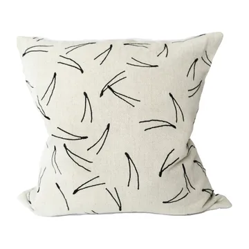 Barr μαξιλαροθήκη κεντημένη 48x48 εκ. - Νατούρ-μαύρο - Fine Little Day