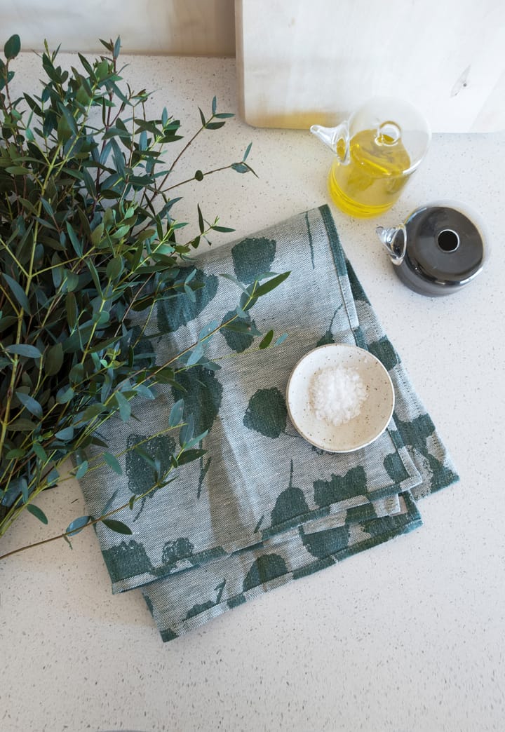 Bouquet πετσέτα κουζίνας 58x58 cm - Πράσινο-λευκό - Fine Little Day
