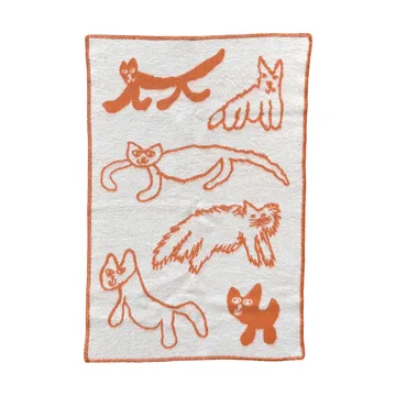 Cats μάλλινη πλεκτάρι# - Πορτοκαλί, 65x95 εκ. - Fine Little Day