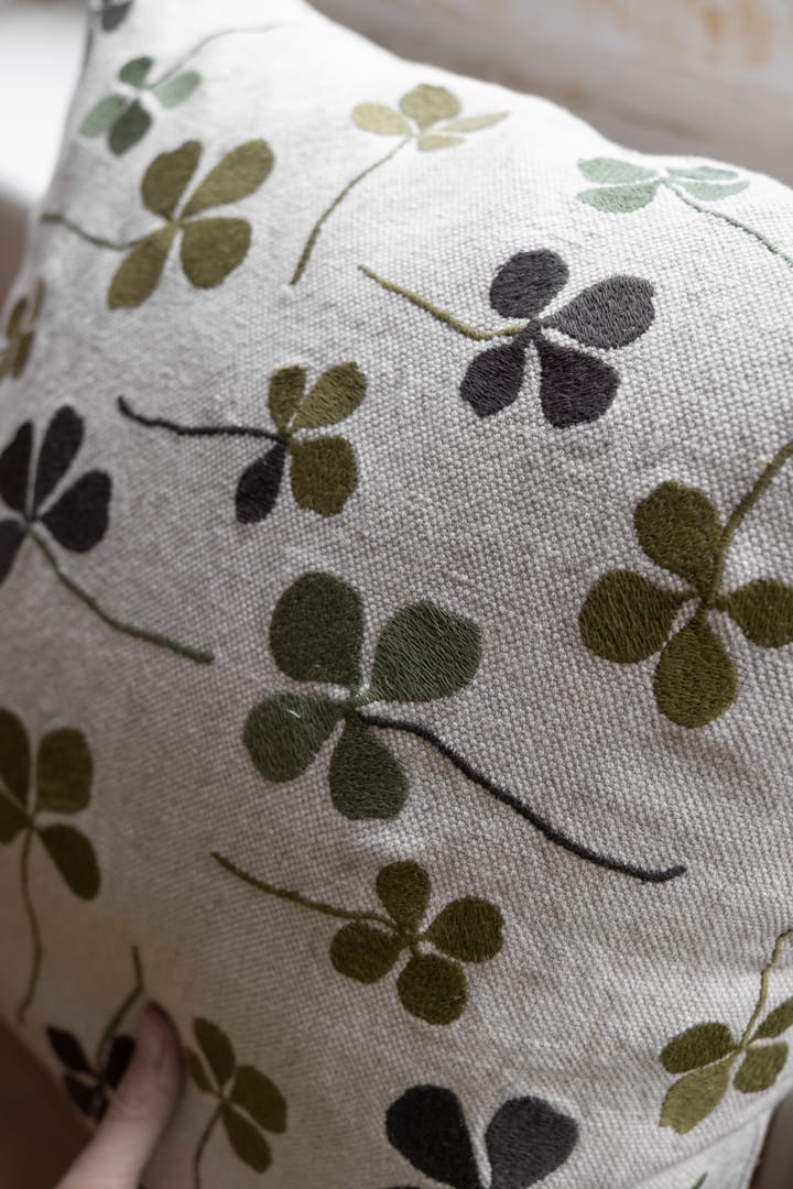 Clover μαξιλαροθήκη 48x48 cm, Πράσινο-φυσικό Fine Little Day