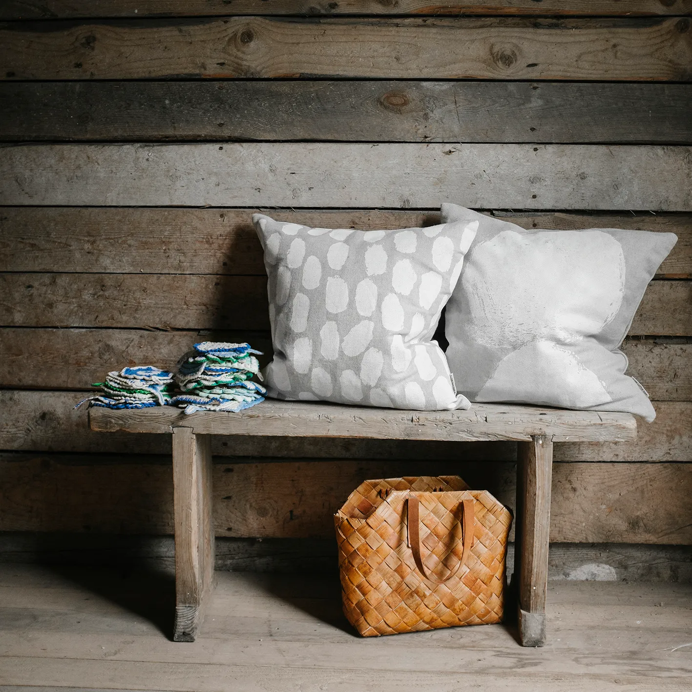 Dots κάλυμμα μαξιλαριού 48x48 cm, μπεζ-λευκό Fine Little Day