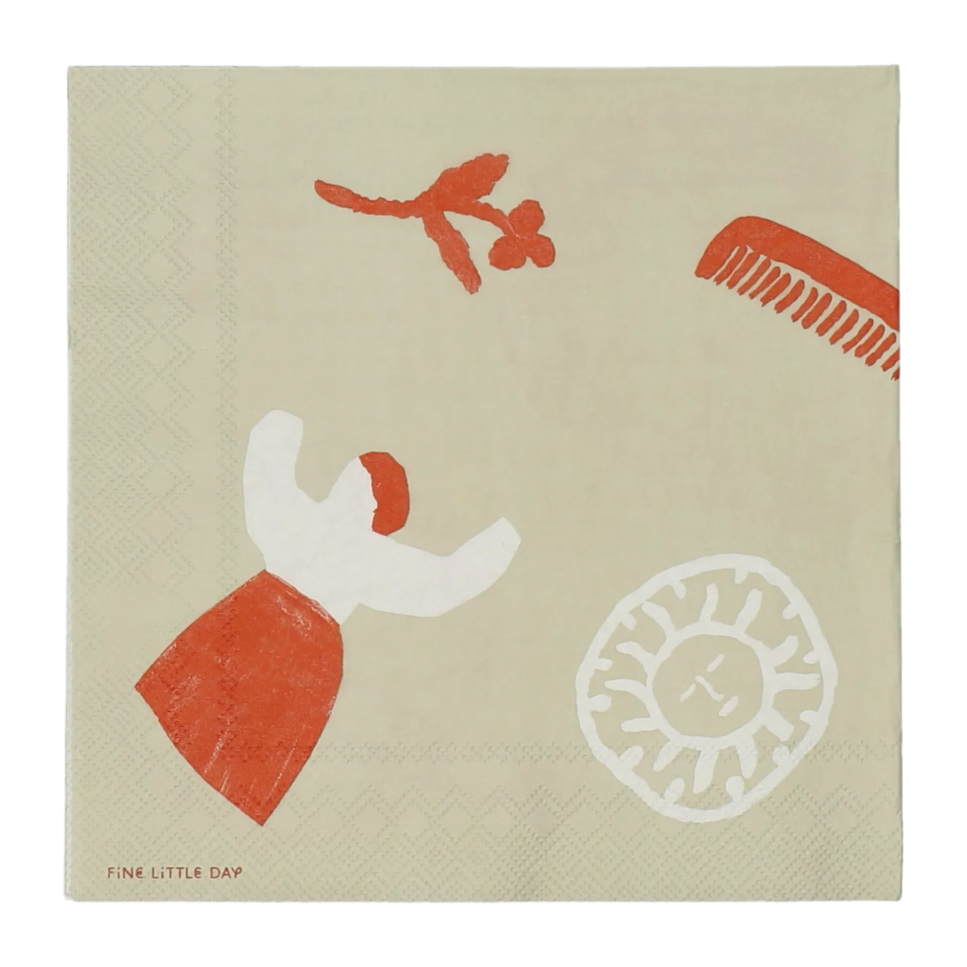 Χαρτοπετσέτες Figures 20 τεμαχίων, Μπεζ-κόκκινο Fine Little Day