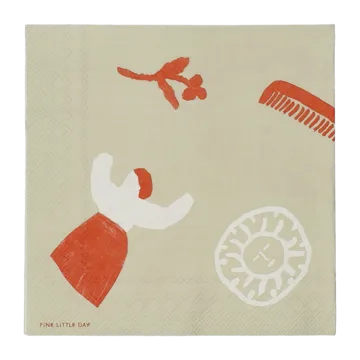 Χαρτοπετσέτες Figures 20 τεμαχίων - Μπεζ-κόκκινο - Fine Little Day