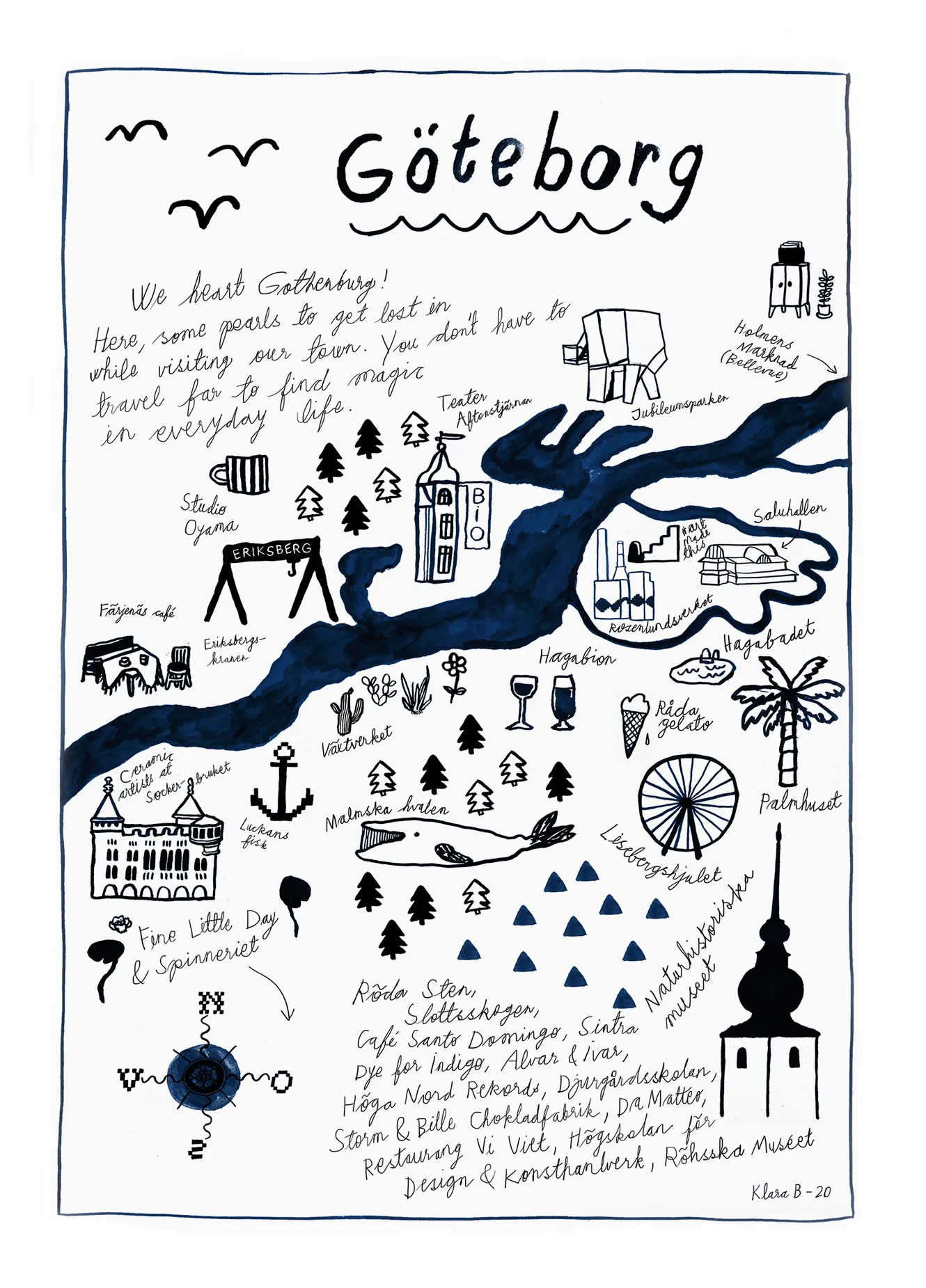 Göteborg αφίσα, 50x70 cm Fine Little Day