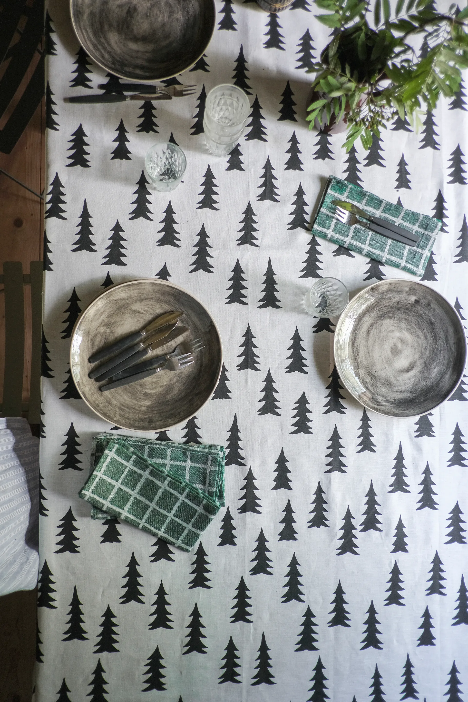 Τραπεζομάντιλο, Gran, λευκό-μαύρο Fine Little Day