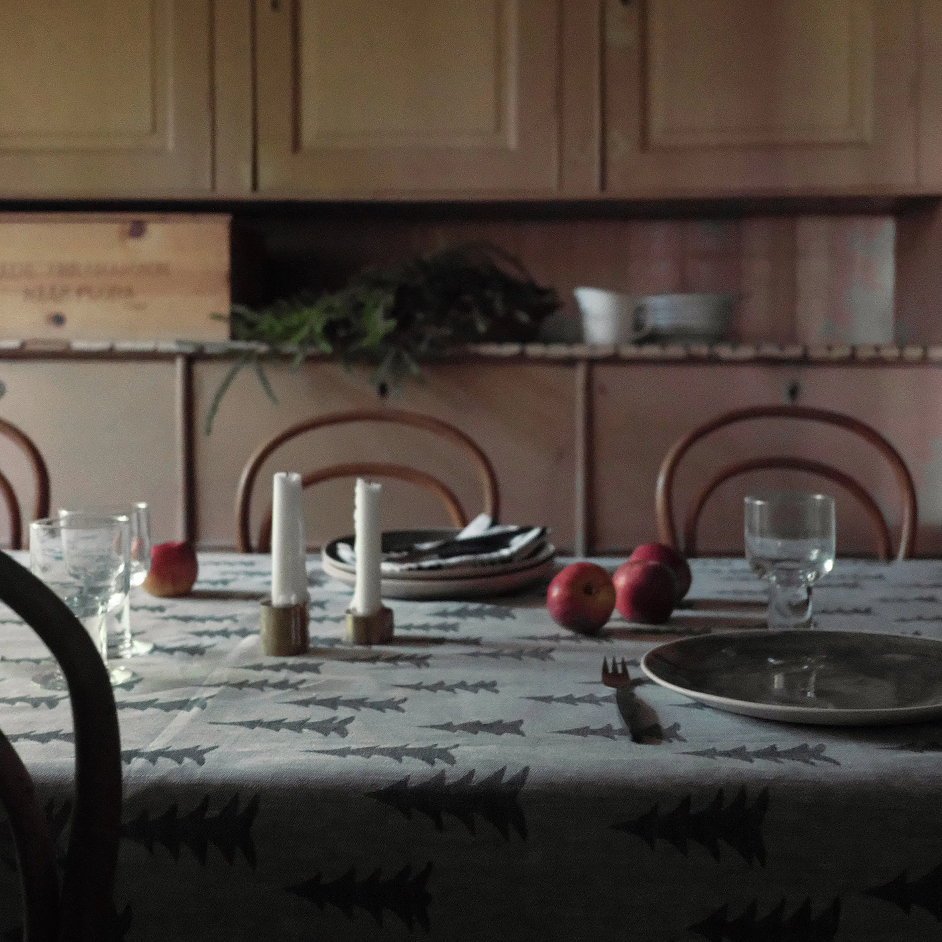 Gran ζακάρ τραπεζομάντιλο 147x250 cm, πράσινο-γκρι Fine Little Day