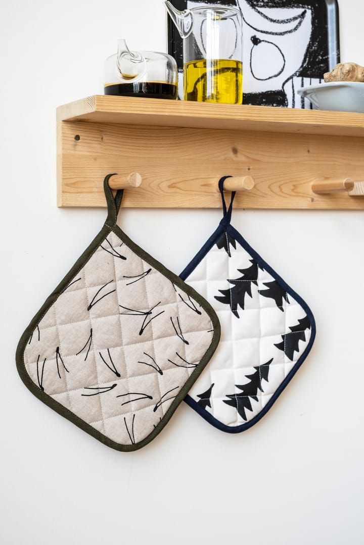 Gran quilted γάντι φούρνου 21x21 cm, Λευκό-μαύρο Fine Little Day