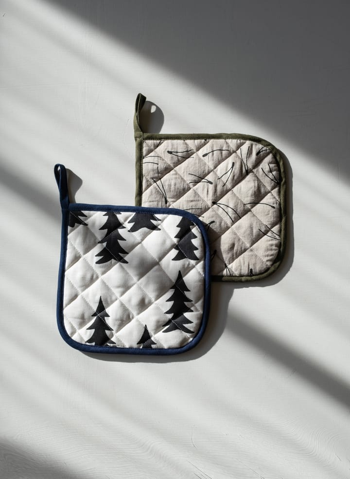 Gran quilted γάντι φούρνου 21x21 cm, Λευκό-μαύρο Fine Little Day