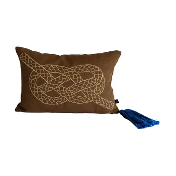 Knop διακοσμητικό μαξιλάρι - Καφέ-χρυσό-μπλε, 27x40 cm - Fine Little Day