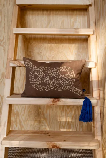 Knop διακοσμητικό μαξιλάρι - Καφέ-χρυσό-μπλε, 27x40 cm - Fine Little Day
