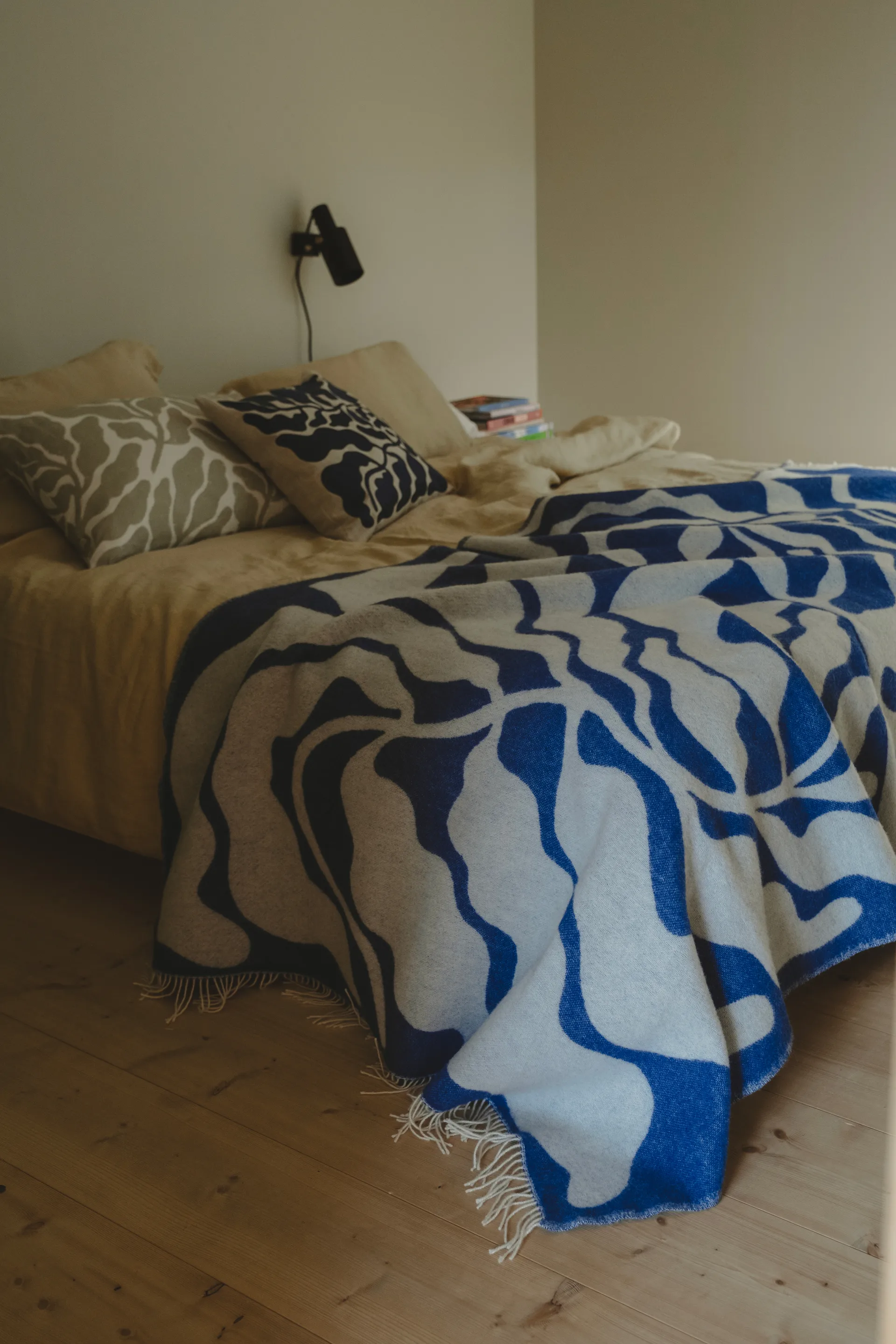 Leaves ριχτάρι 130x220 cm, Blue-white Fine Little Day