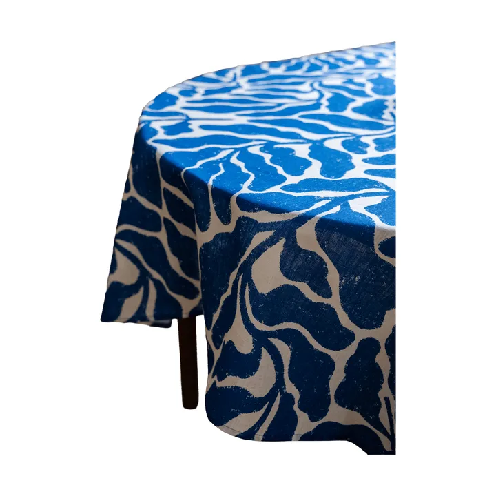 Leaves τραπεζομάντηλο - Λευκό-μπλε, 147x250 cm - Fine Little Day