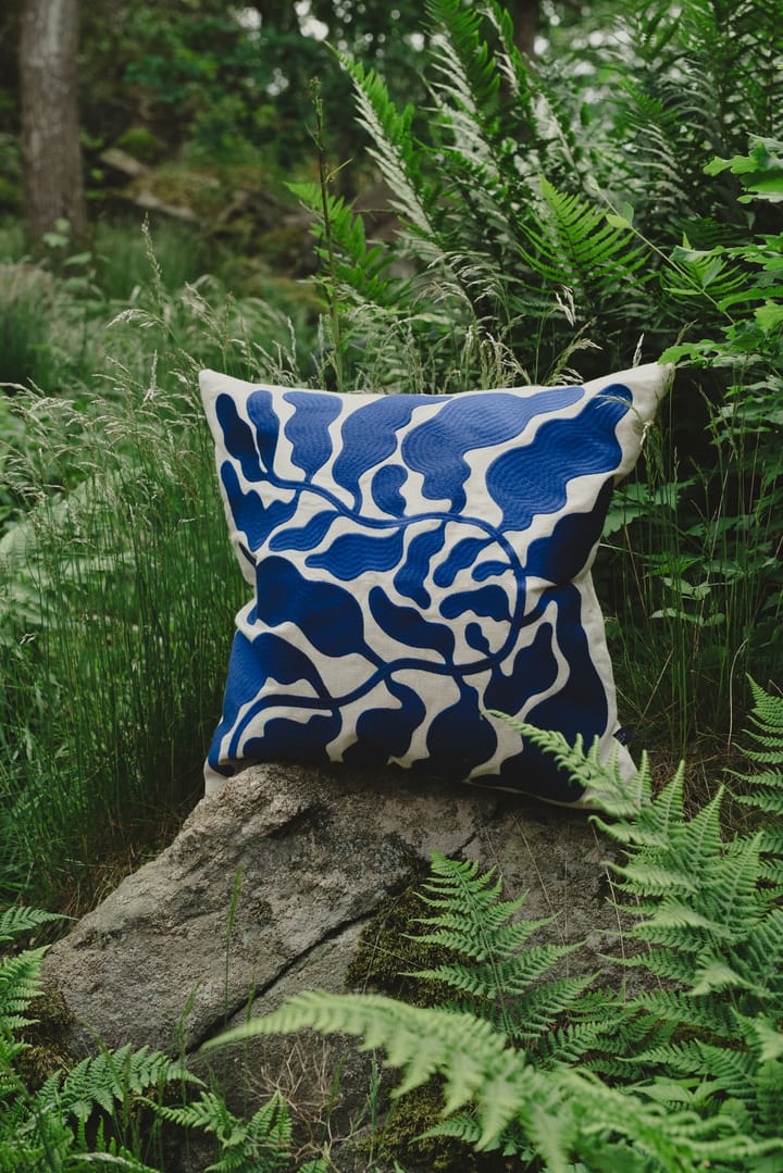 Leaves μαξιλαροθήκη κεντημένη 48x48 cm, Blue Fine Little Day