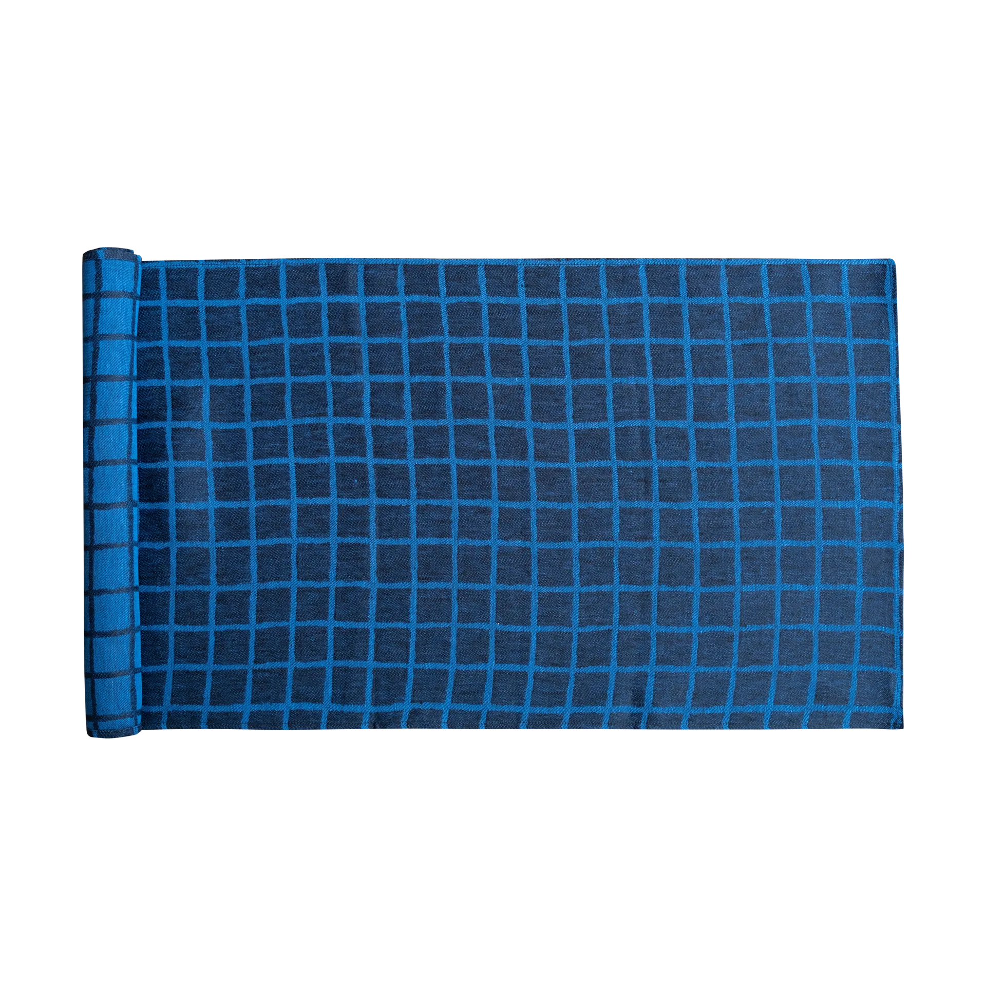 Rutig jacquard-υφαντό μακρόστενo τραπεζομάντιλo 45x150 cm, Μπλε-μαύρο Fine Little Day