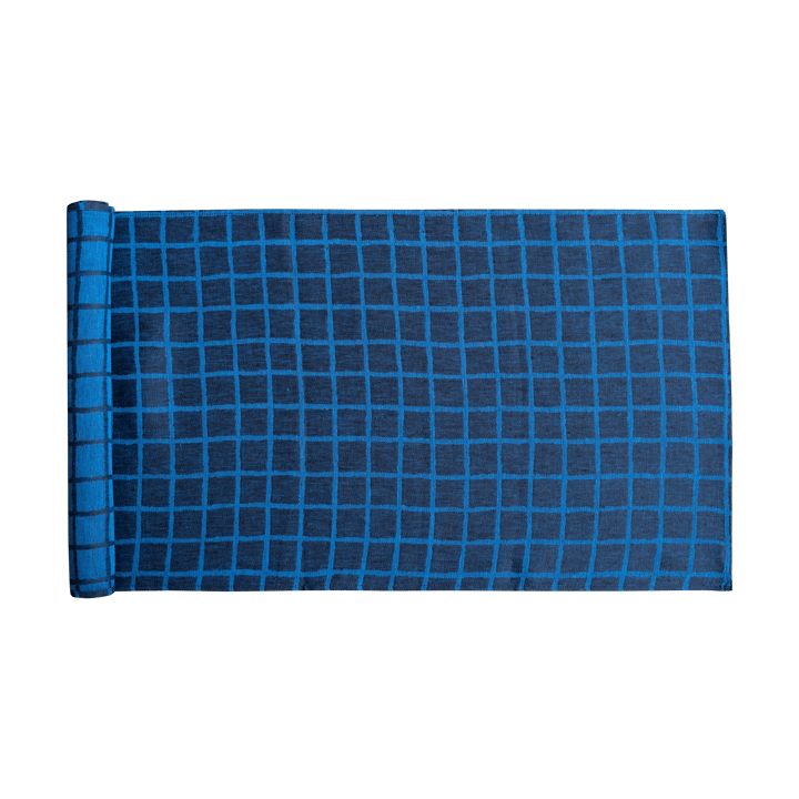 Rutig jacquard-υφαντό μακρόστενo τραπεζομάντιλo 45x150 cm - Μπλε-μαύρο - Fine Little Day