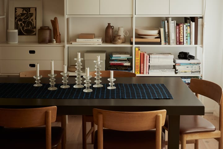Rutig jacquard-υφαντό μακρόστενo τραπεζομάντιλo 45x150 cm, Μπλε-μαύρο Fine Little Day