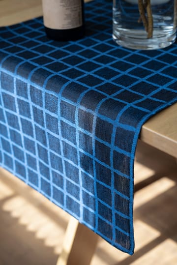 Rutig jacquard-υφαντό μακρόστενo τραπεζομάντιλo 45x150 cm - Μπλε-μαύρο - Fine Little Day