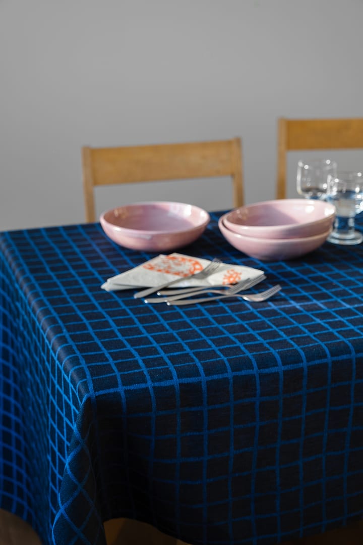Rutig jacquard-woven τραπέζι cloth 147x250 cm, Μπλε-μαύρο Fine Little Day