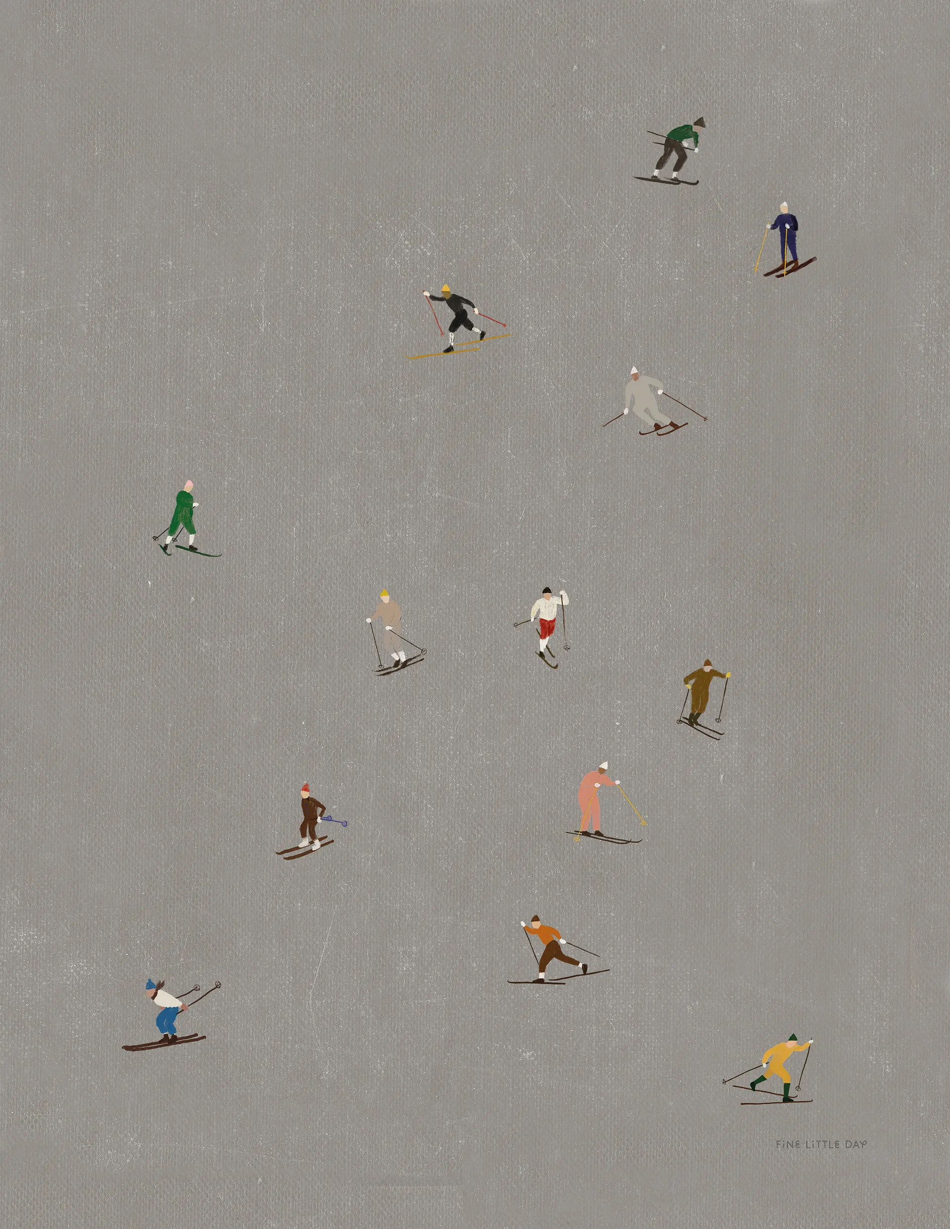 Skiers αφίσα 40x50 cm, γκρι Fine Little Day