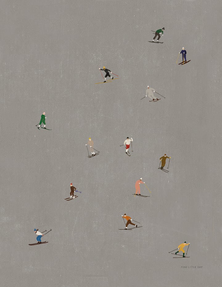 Skiers αφίσα 40x50 cm - γκρι - Fine Little Day