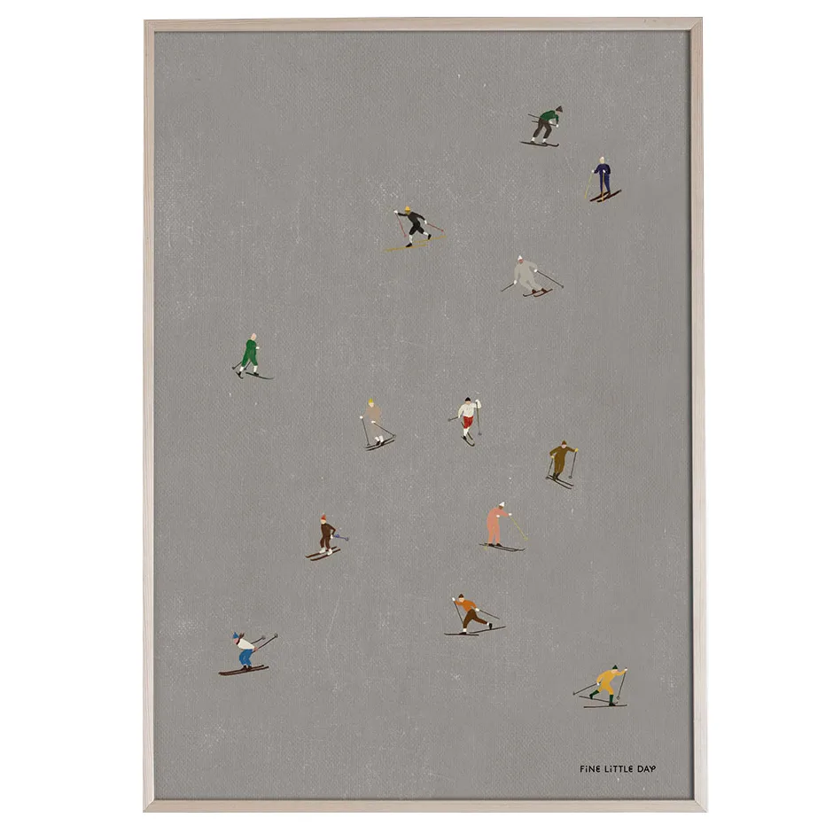 Skiers αφίσα 50x70 cm, γκρι Fine Little Day