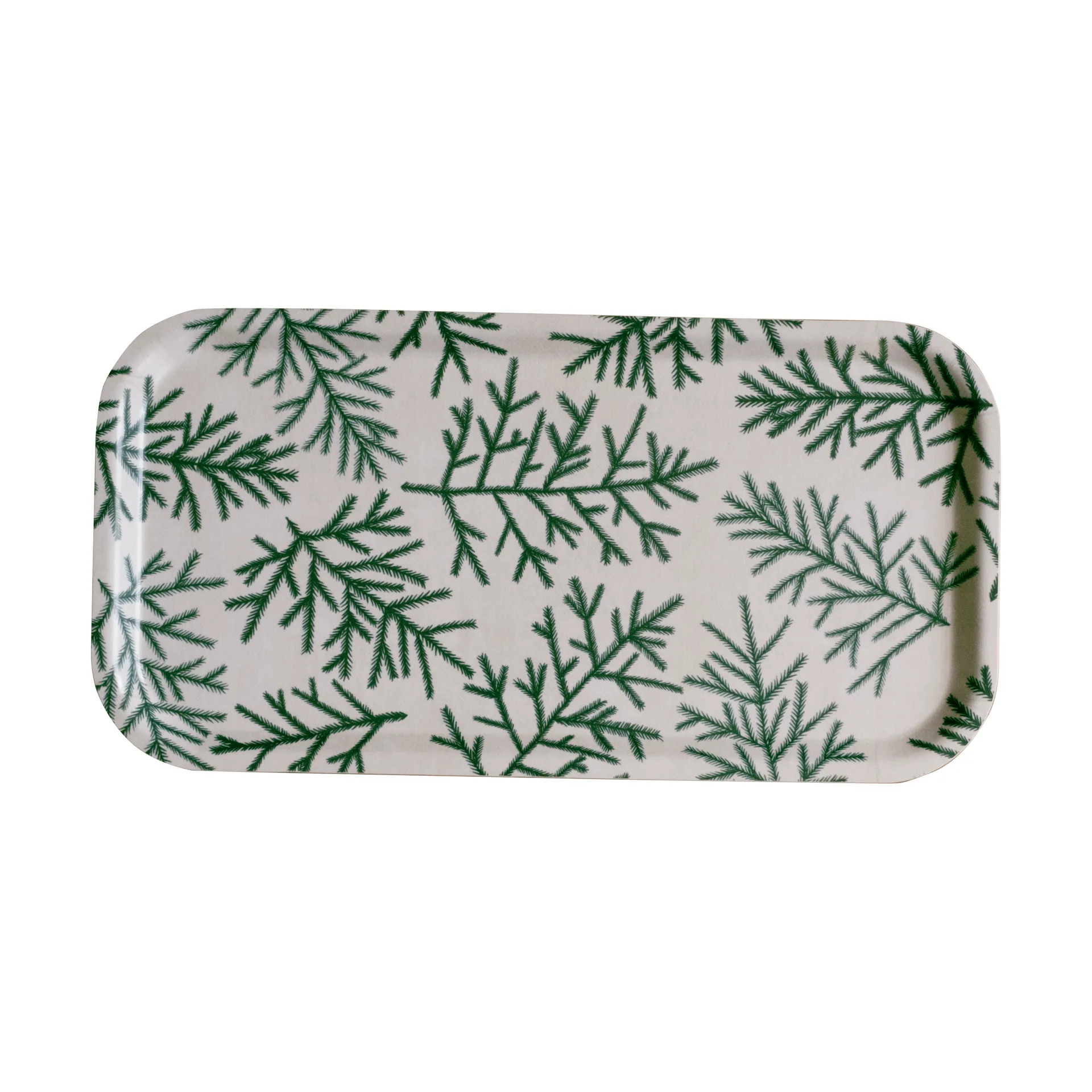 Δίσκος Spruce tree 22 x 43 εκ., Λευκό-πράσινο Fine Little Day