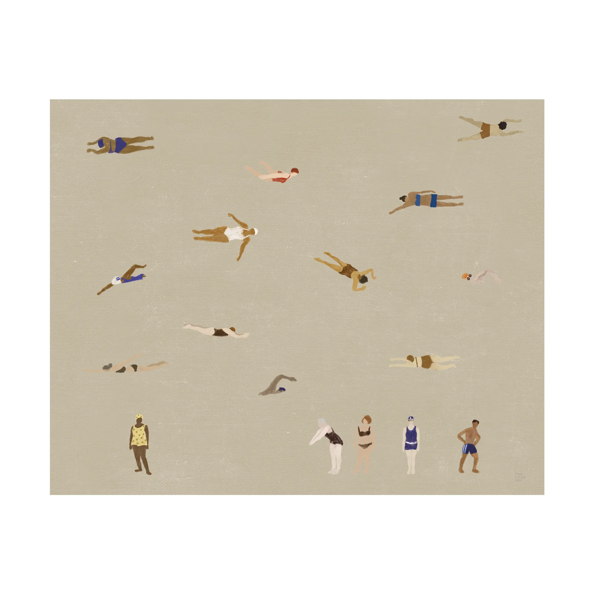 Swimmers αφίσα, Beige, 40x50 cm Fine Little Day