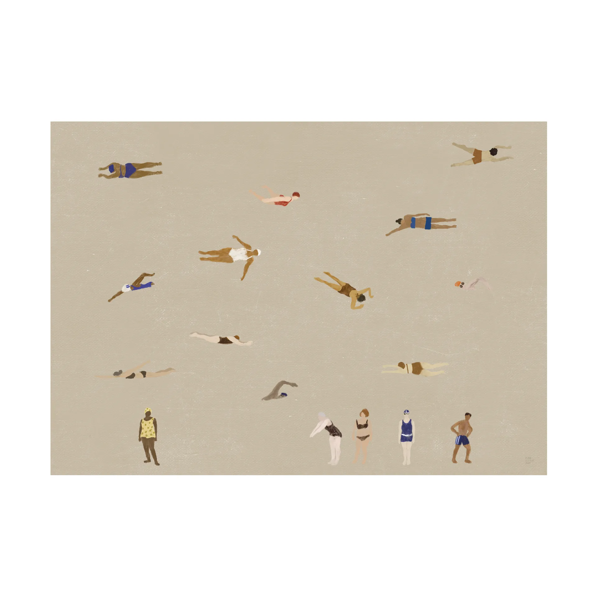Swimmers αφίσα, Beige, 50x70 cm Fine Little Day