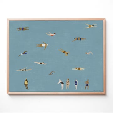 Swimmers αφίσα - Blue, 40x50 cm - Fine Little Day