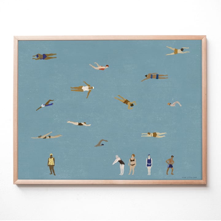 Swimmers αφίσα, Blue, 40x50 cm Fine Little Day