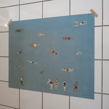 Swimmers αφίσα - Blue, 40x50 cm - Fine Little Day