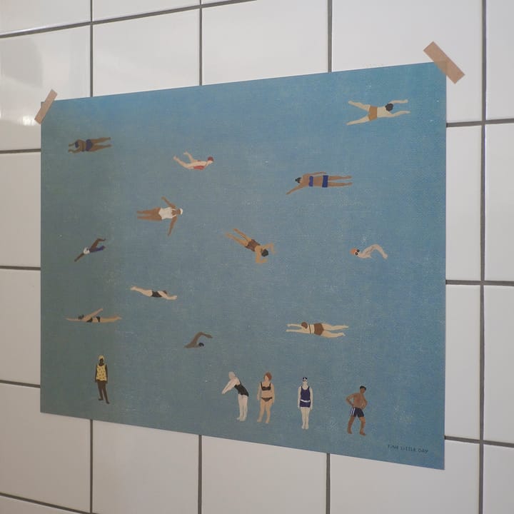Swimmers αφίσα, Blue, 40x50 cm Fine Little Day