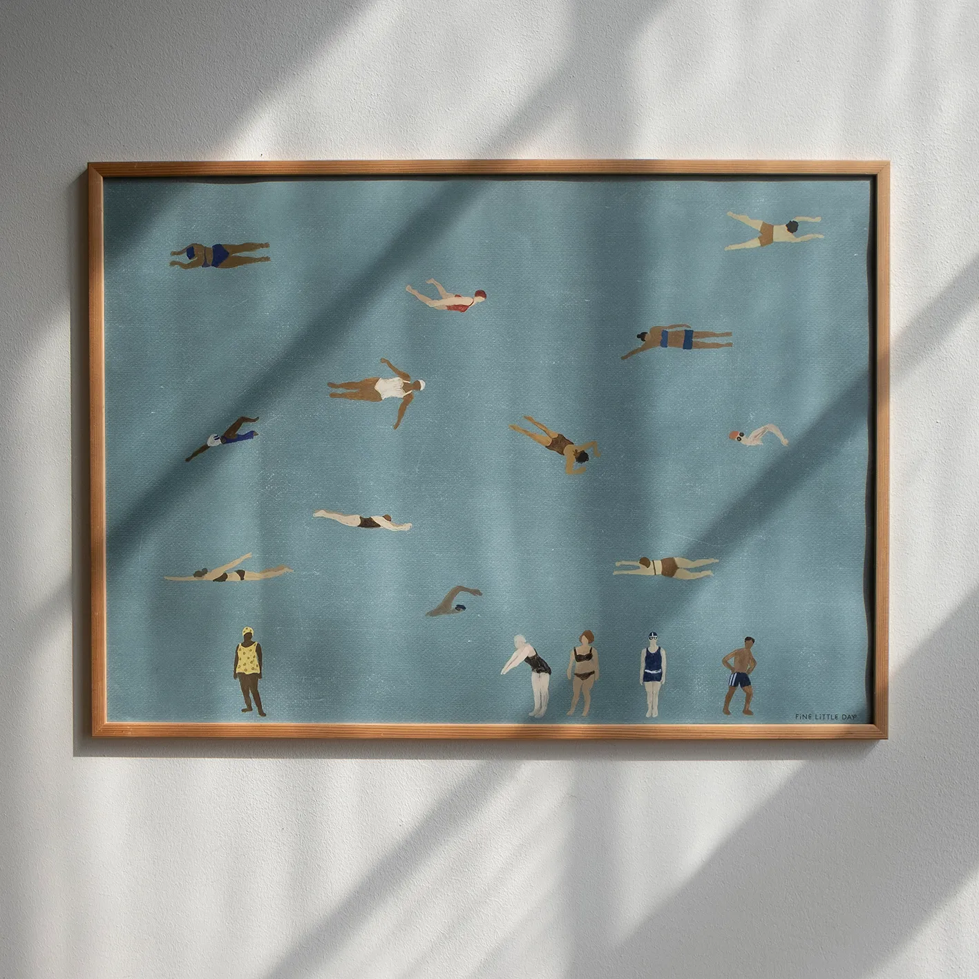 Swimmers αφίσα, Blue, 50x70 cm Fine Little Day